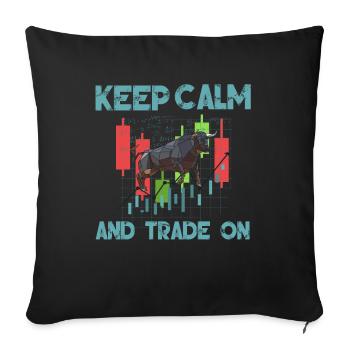 Stock Day Trading Börse Forex Aktien Trader - Sofakissenbezug 45 x 45 cm - Schwarz - Vorne