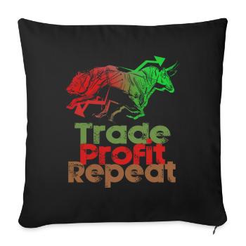 Stock Day Trading Börse Forex Aktien Trader - Sofakissenbezug 45 x 45 cm - Schwarz - Vorne