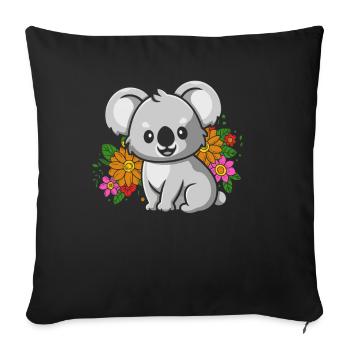 Koala Koalabär - Sofakissenbezug 45 x 45 cm - Schwarz - Vorne