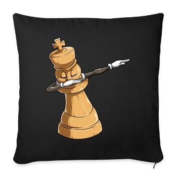 Le roi des échecs Dab Dabbing Danse - Housse de coussin décorative 45 x 45 cm - noir - Devant