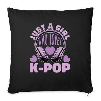 K-Pop Kpop K-Drama Korean Pop Music - Sofa pillowcase 17,3'' x 17,3'' (45 x 45 cm) - black - Front
