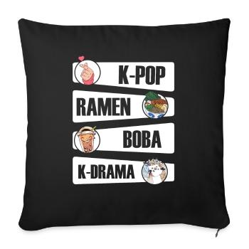 K-Pop Kpop K-Drama Korean Pop Music - Sofa pillowcase 17,3'' x 17,3'' (45 x 45 cm) - black - Front