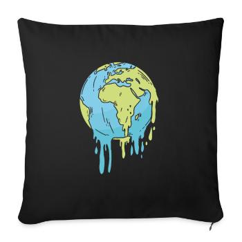 Changement climatique Lutte contre le changement climatique Réchauffement climatique Planète terre - Housse de coussin décorative 45 x 45 cm - noir - Devant