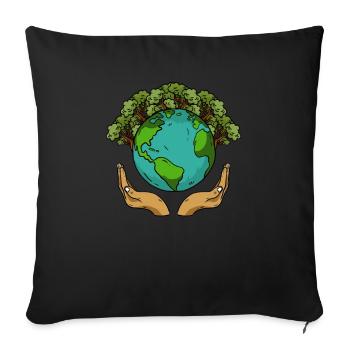 Climate Change Climate Protection Global Warming Earth Planet - Sofa pillowcase 17,3'' x 17,3'' (45 x 45 cm) - black - Front