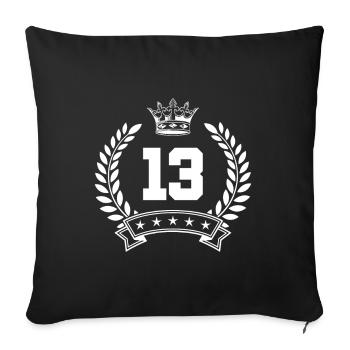 13 years symbol wreath - Sofa pillowcase 17,3'' x 17,3'' (45 x 45 cm) - black - Front