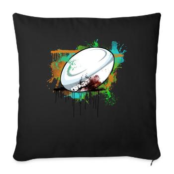 Rugby - Sofakissenbezug 45 x 45 cm - Schwarz - Vorne