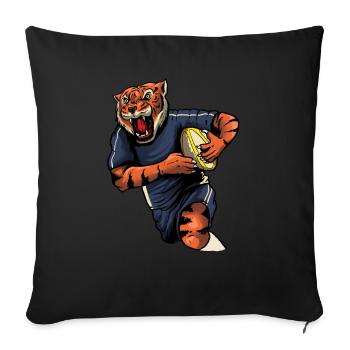 Rugby - Sofakissenbezug 45 x 45 cm - Schwarz - Vorne