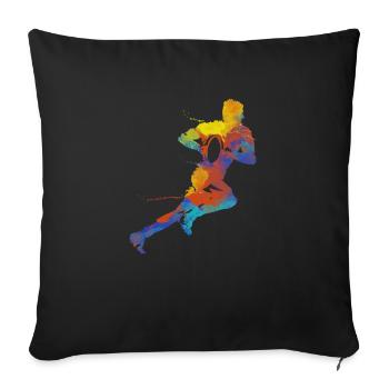 Rugby - Sofakissenbezug 45 x 45 cm - Schwarz - Vorne