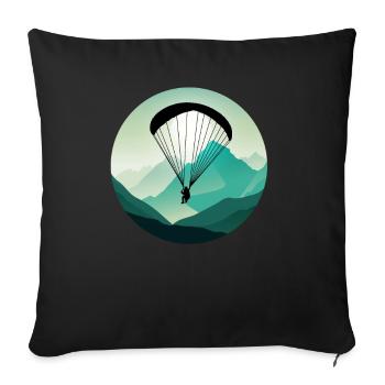 Paragliding Paragliding Paragliding Paragliding - Sofa pillowcase 17,3'' x 17,3'' (45 x 45 cm) - black - Front