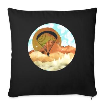 Paragliding Paragliding Paragliding Paragliding - Sofa pillowcase 17,3'' x 17,3'' (45 x 45 cm) - black - Front
