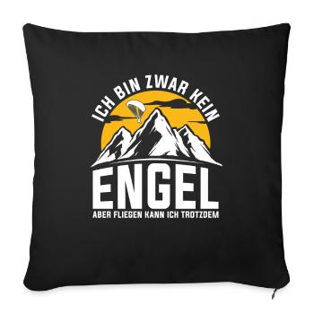Paragliding Paragliding Paragliding Paragliding - Sofa pillowcase 17,3'' x 17,3'' (45 x 45 cm) - black - Front