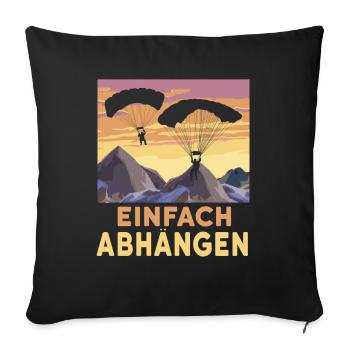 Paragliding Paragliding Paragliding Paragliding - Sofa pillowcase 17,3'' x 17,3'' (45 x 45 cm) - black - Front