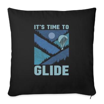 Paragliding Paragliding Paragliding Paragliding - Sofa pillowcase 17,3'' x 17,3'' (45 x 45 cm) - black - Front