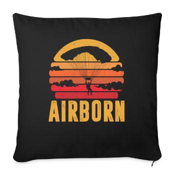 Paragliding Paragliding Paragliding Paragliding - Sofa pillowcase 17,3'' x 17,3'' (45 x 45 cm) - black - Front