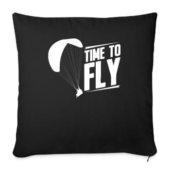 Paragliding Paragliding Paragliding Paragliding - Sofa pillowcase 17,3'' x 17,3'' (45 x 45 cm) - black - Front