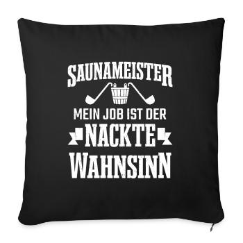 Sauna Goer Sauna Master Naked Madness Sauna - Sofa pillowcase 17,3'' x 17,3'' (45 x 45 cm) - black - Front