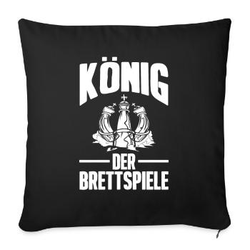 board game - Sofa pillowcase 17,3'' x 17,3'' (45 x 45 cm) - black - Front