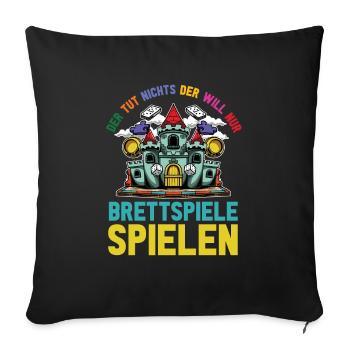 board game - Sofa pillowcase 17,3'' x 17,3'' (45 x 45 cm) - black - Front