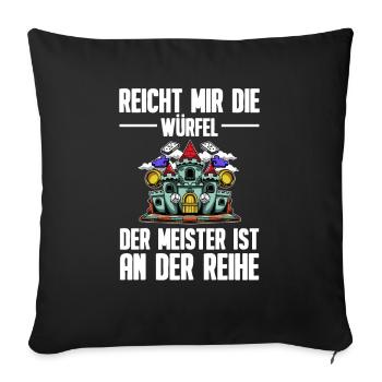 board game - Sofa pillowcase 17,3'' x 17,3'' (45 x 45 cm) - black - Front