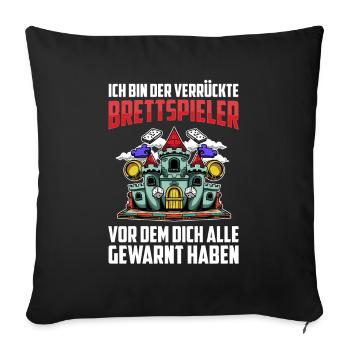 board game - Sofa pillowcase 17,3'' x 17,3'' (45 x 45 cm) - black - Front