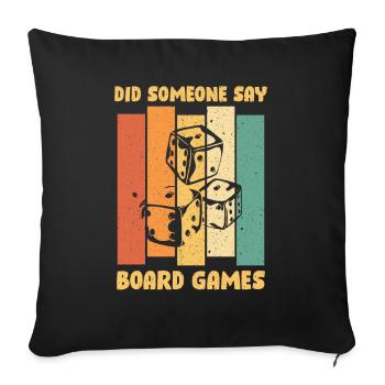 board game - Sofa pillowcase 17,3'' x 17,3'' (45 x 45 cm) - black - Front