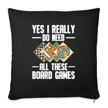 board game - Sofa pillowcase 17,3'' x 17,3'' (45 x 45 cm) - black - Front
