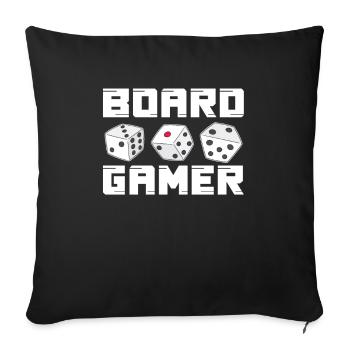 board game - Sofa pillowcase 17,3'' x 17,3'' (45 x 45 cm) - black - Front