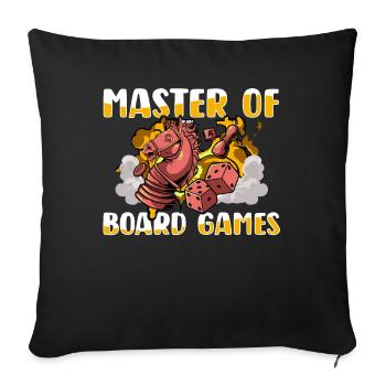 board game - Sofa pillowcase 17,3'' x 17,3'' (45 x 45 cm) - black - Front