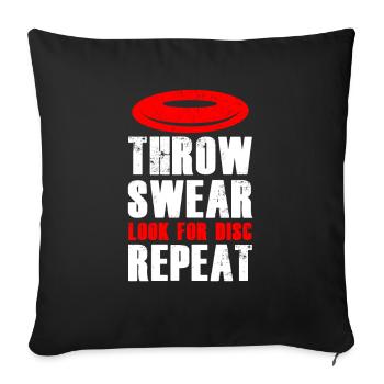 Frisbee Golf - Sofa pillowcase 17,3'' x 17,3'' (45 x 45 cm) - black - Front