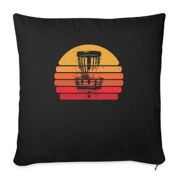 Rétro Vintage Frisbee Golf - Housse de coussin décorative 45 x 45 cm - noir - Devant