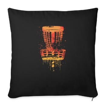 Rétro Vintage Frisbee Golf - Housse de coussin décorative 45 x 45 cm - noir - Devant