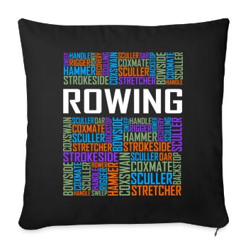 T-shirt Rowing Words - Housse de coussin décorative 45 x 45 cm - noir - Devant