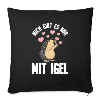Igel - Sofakissenbezug 45 x 45 cm - Schwarz - Vorne