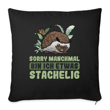 Igel - Sofakissenbezug 45 x 45 cm - Schwarz - Vorne