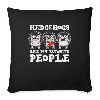 Hedgehog - Sofa pillowcase 17,3'' x 17,3'' (45 x 45 cm) - black - Front