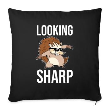 Hedgehog - Sofa pillowcase 17,3'' x 17,3'' (45 x 45 cm) - black - Front