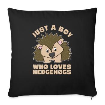 Hedgehog - Sofa pillowcase 17,3'' x 17,3'' (45 x 45 cm) - black - Front