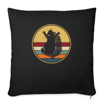 Retro Igel Vintage Stacheligel - Sofakissenbezug 45 x 45 cm - Schwarz - Vorne