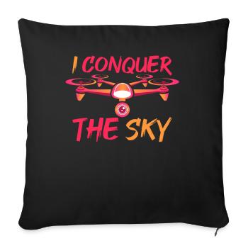 Drone Drone Pilot Quadcopter - Sofa pillowcase 17,3'' x 17,3'' (45 x 45 cm) - black - Front