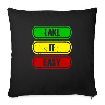 Reggae Dancehall Rasta Rastafari - Housse de coussin décorative 45 x 45 cm - noir - Devant