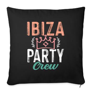 Ibiza Party Crew - Sofa pillowcase 17,3'' x 17,3'' (45 x 45 cm) - black - Front