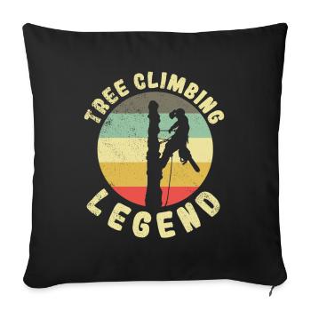 Baumklettern Baumpfleger Arborist Baumkletterer - Sofakissenbezug 45 x 45 cm - Schwarz - Vorne