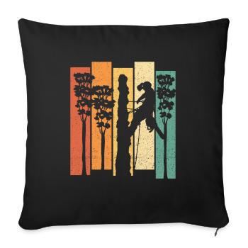 Retro Baumklettern Vintage Baumpfleger Arborist - Sofakissenbezug 45 x 45 cm - Schwarz - Vorne