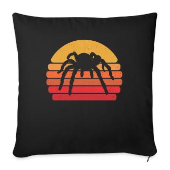 Rétro araignée vintage animal de compagnie - Housse de coussin décorative 45 x 45 cm - noir - Devant