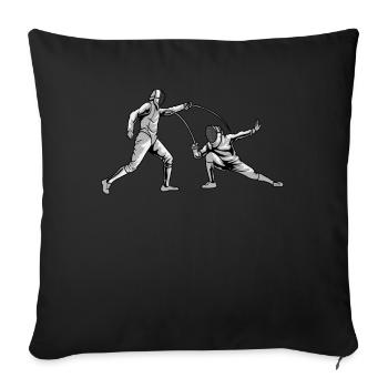 L’escrime - Housse de coussin décorative 45 x 45 cm - noir - Devant
