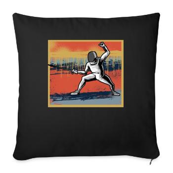 L’escrime - Housse de coussin décorative 45 x 45 cm - noir - Devant