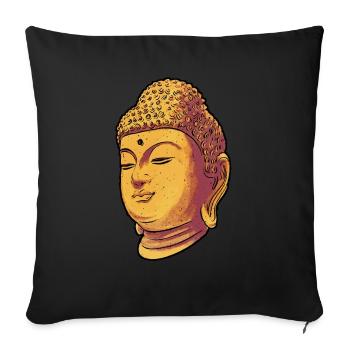 Bouddha bouddhiste bouddhisme - Housse de coussin décorative 45 x 45 cm - noir - Devant