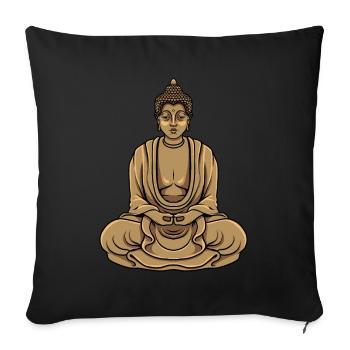 Buddha Buddhist Buddhism - Sofa pillowcase 17,3'' x 17,3'' (45 x 45 cm) - black - Front
