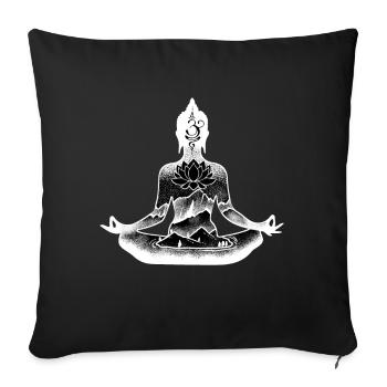 Bouddha bouddhiste bouddhisme - Housse de coussin décorative 45 x 45 cm - noir - Devant