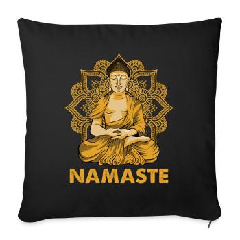 Buddha Buddhist Buddhismus - Sofakissenbezug 45 x 45 cm - Schwarz - Vorne